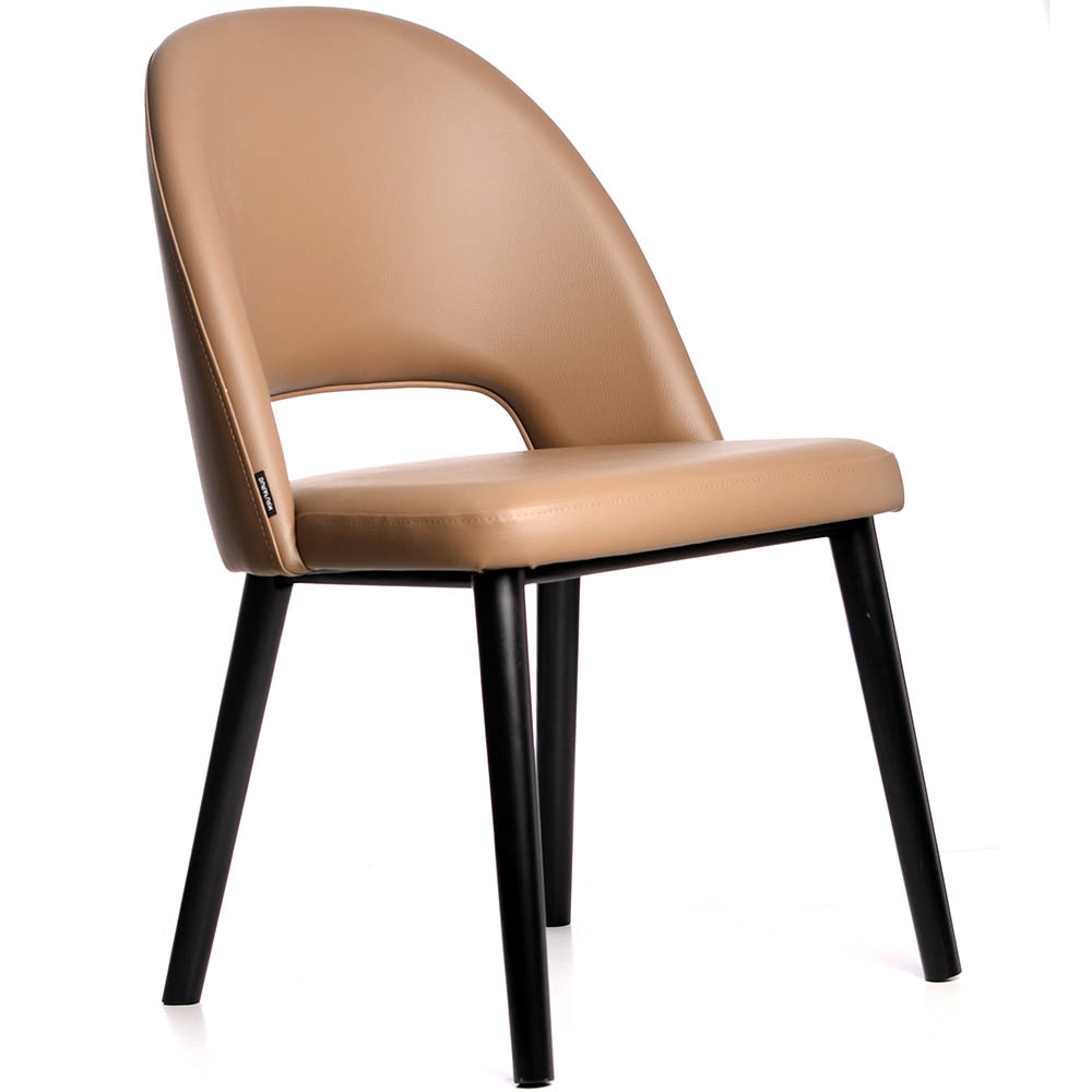 Image for DURAFURN SEMIFREDDO CHAIR BLACK LEG TAUPE VINYL SEAT from PaperChase Office National