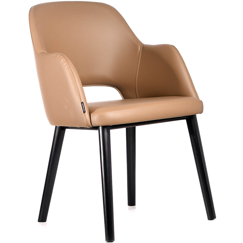 Image for DURAFURN SORBET ARM CHAIR BLACK LEGS TAUPE VINYL SEAT from PaperChase Office National