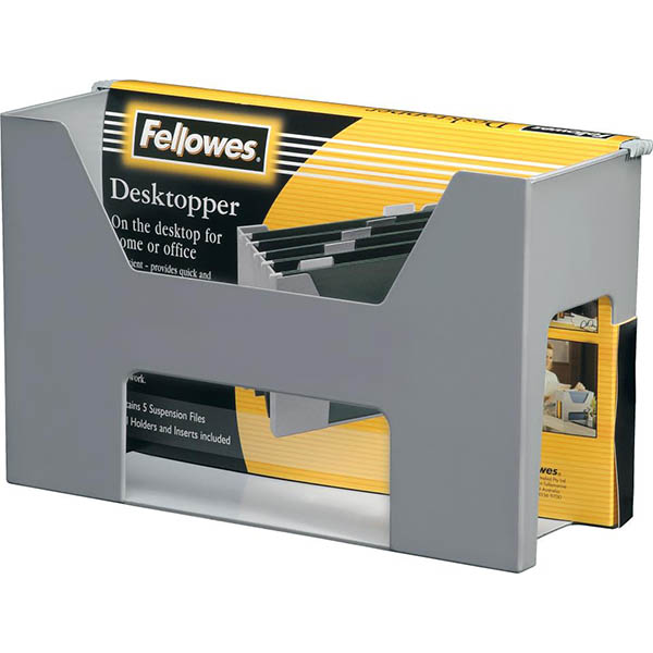 Image for FELLOWES ACCENTS DESKTOPPER WITH FILES AND TABS GREY from Coastal Office National