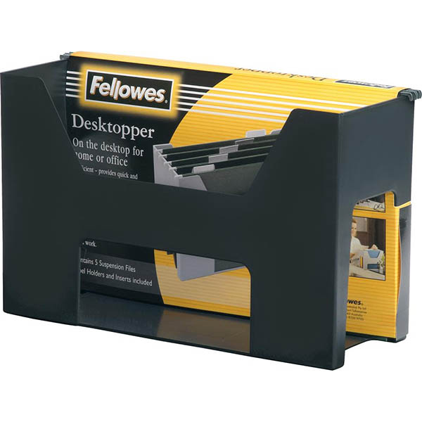 Image for FELLOWES ACCENTS DESKTOPPER WITH FILES AND TABS BLACK from Express Office National