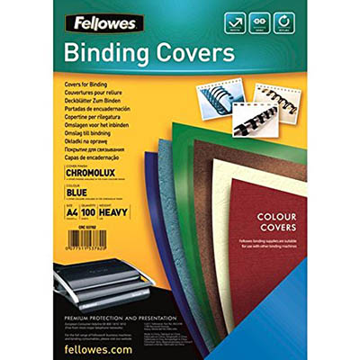 Image for FELLOWES CHROMOLUX BINDING COVER GLOSS 250GSM A4 BLUE PACK 100 from Complete Stationery Office National (Devonport & Burnie)