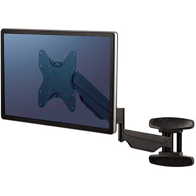 Image for FELLOWES SINGLE MONITOR ARM WALL MOUNT BLACK from Emerald Office Supplies Office National