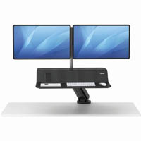 fellowes lotus rt sit stand workstation dual monitor 901 x 603mm black