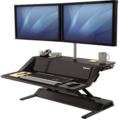Image for FELLOWES LOTUS DX SIT STAND WORKSTATION 832 X 616MM BLACK from Angletons Office National