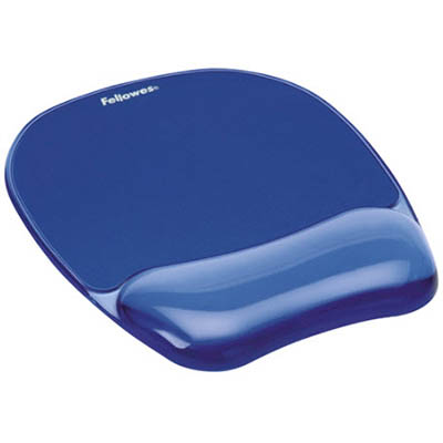 Image for FELLOWES GEL CRYSTALS MOUSE PAD AND WRIST REST BLUE from Office National Balcatta