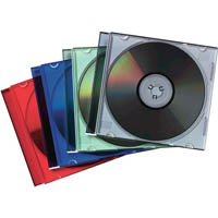 fellowes cd jewel case slimline colours pack 25
