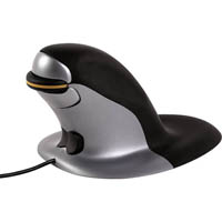 penguin ambidextrous vertical mouse wired medium black/grey