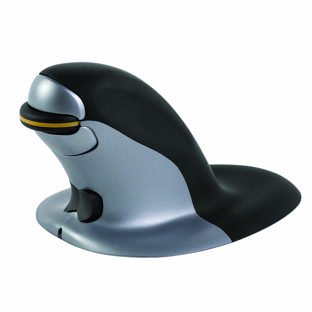 Image for PENGUIN AMBIDEXTROUS VERTICAL MOUSE WIRELESS MEDIUM BLACK/GREY from Office National Perth CBD