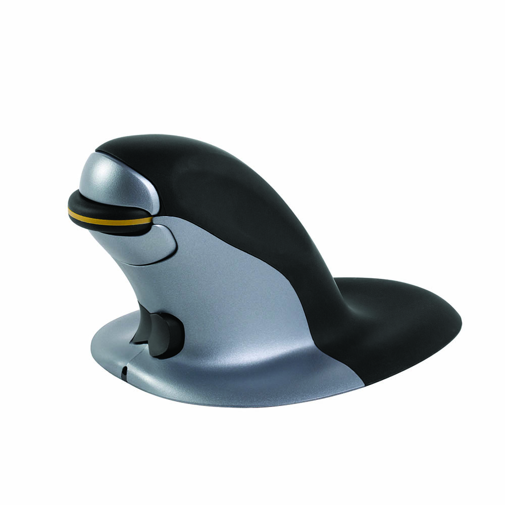 Image for PENGUIN AMBIDEXTROUS VERTICAL MOUSE WIRELESS SMALL BLACK/GREY from Office National Barossa
