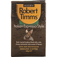robert timms italian espresso ground coffee 200g