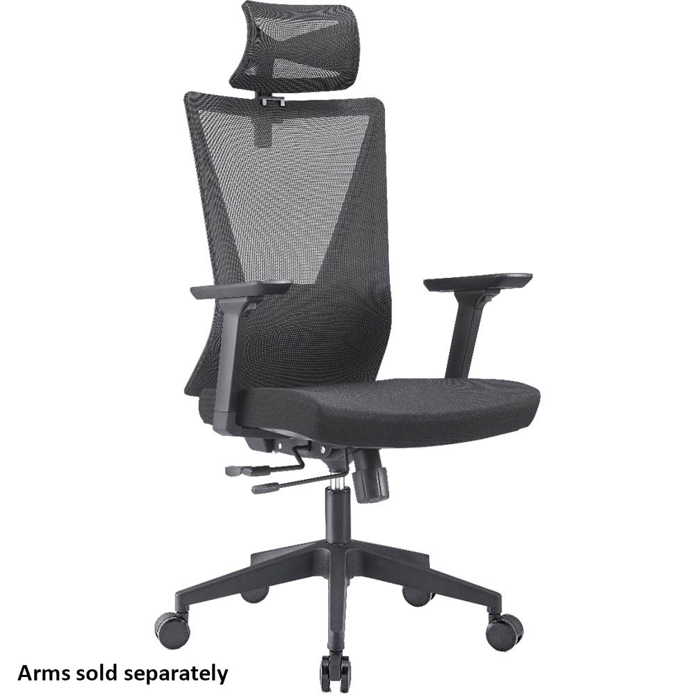 Image for SYLEX FILMORE HIGH MESH BACK CHAIR BLACK from Complete Stationery Office National (Devonport & Burnie)