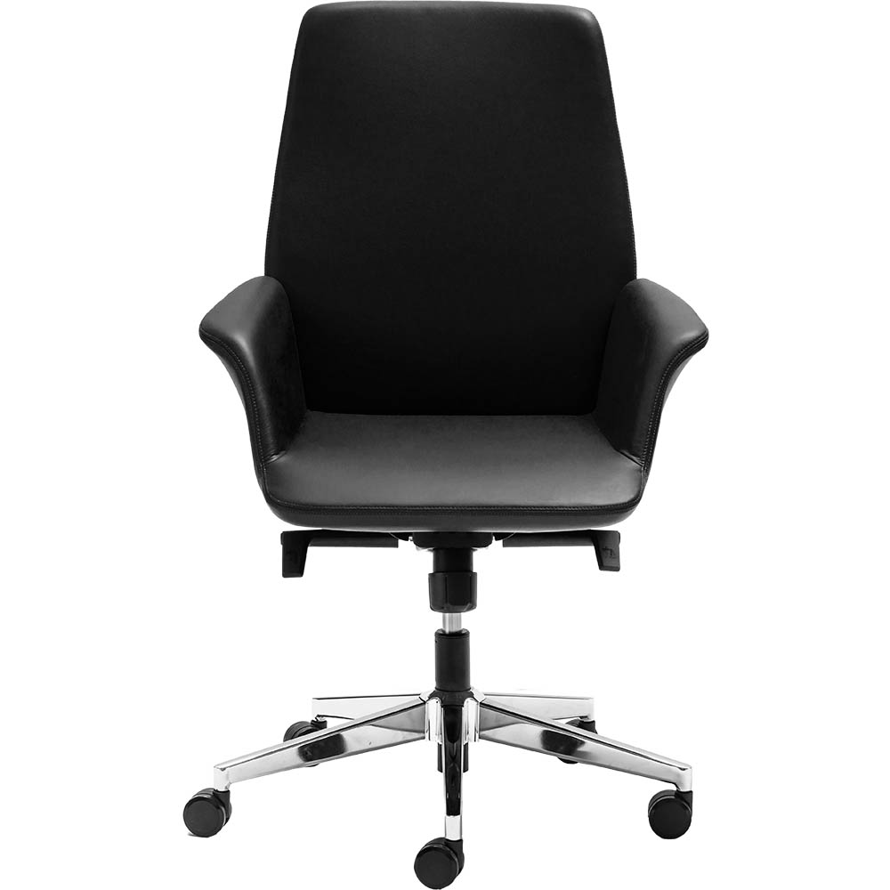 Image for RAPIDLINE ACCORD CHAIR MEDIUM LEATHER BACK BLACK from Absolute MBA Office National