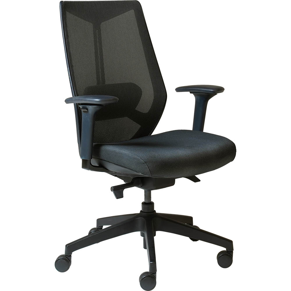Image for RAPIDLINE ARCO CHAIR HIGH MESH BACK ARMS BLACK from Pirie Office National