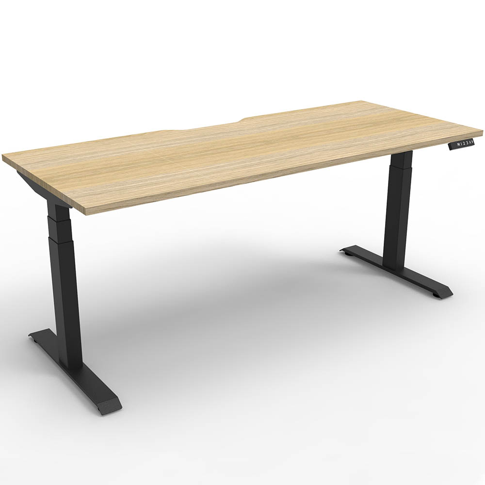 Image for RAPIDLINE BOOST PLUS HEIGHT ADJUSTABLE SINGLE SIDED WORKSTATION 1200 X 750MM NATURAL OAK TOP / BLACK FRAME from PaperChase Office National