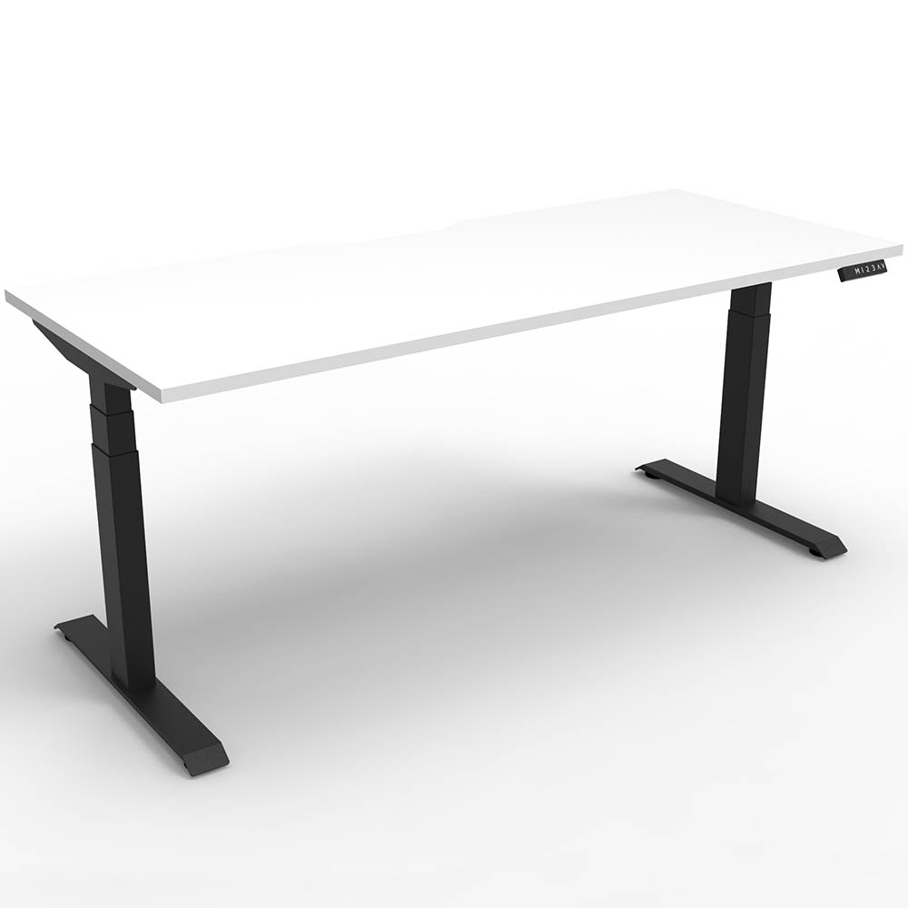 Image for RAPIDLINE BOOST PLUS HEIGHT ADJUSTABLE SINGLE SIDED WORKSTATION 1500 X 750MM NATURAL WHITE TOP / BLACK FRAME from PaperChase Office National