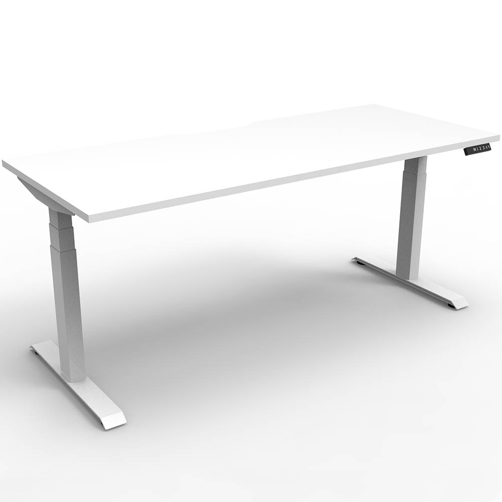 Image for RAPIDLINE BOOST PLUS HEIGHT ADJUSTABLE SINGLE SIDED WORKSTATION 1500 X 750MM NATURAL WHITE TOP / WHITE FRAME from Office National