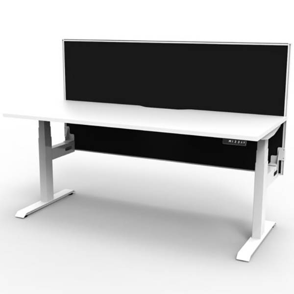 Image for RAPIDLINE BOOST PLUS HEIGHT ADJUSTABLE SINGLE SIDED WORKSTATION WITH SCREEN 1200 X 750MM NATURAL WHITE TOP / WHITE FRAME / BLAC from Angletons Office National