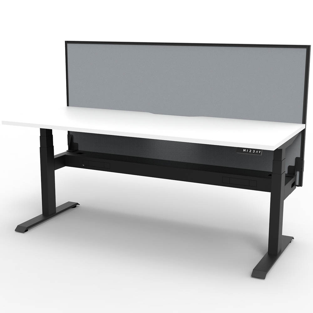 Image for RAPIDLINE BOOST PLUS HEIGHT ADJUSTABLE SINGLE SIDED WORKSTATION WITH SCREEN / CABLE TRAY 1800 X 750MM NATURAL WHITE TOP / BLACK from Complete Stationery Office National (Devonport & Burnie)