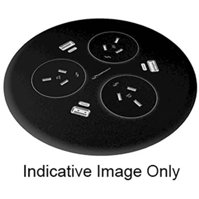 Image for RAPIDLINE BLINKY 3-GPO 3-USB TAG LEAD BLACK from Complete Stationery Office National (Devonport & Burnie)