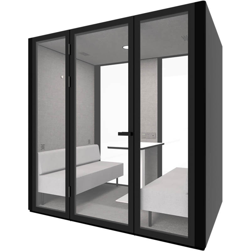 Image for RAPIDLINE B.QUIET ACOUSTIC MEETING POD 2-4 PERSON BLACK from OFFICE NATIONAL CANNING VALE