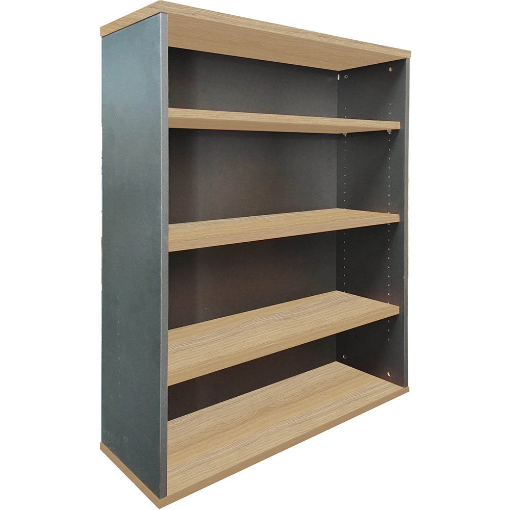 Image for RAPID WORKER BOOKCASE 3 SHELF 900 X 315 X 1200MM OAK/IRONSTONE from Office National Perth CBD