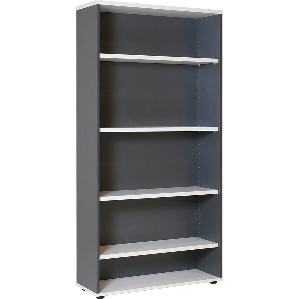 Image for RAPID WORKER BOOKCASE 4 SHELF 900 X 315 X 1800MM WHITE/IRONSTONE from Office National Perth CBD