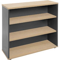 rapid worker bookcase 3 shelf 900 x 315 x 900mm oak/ironstone