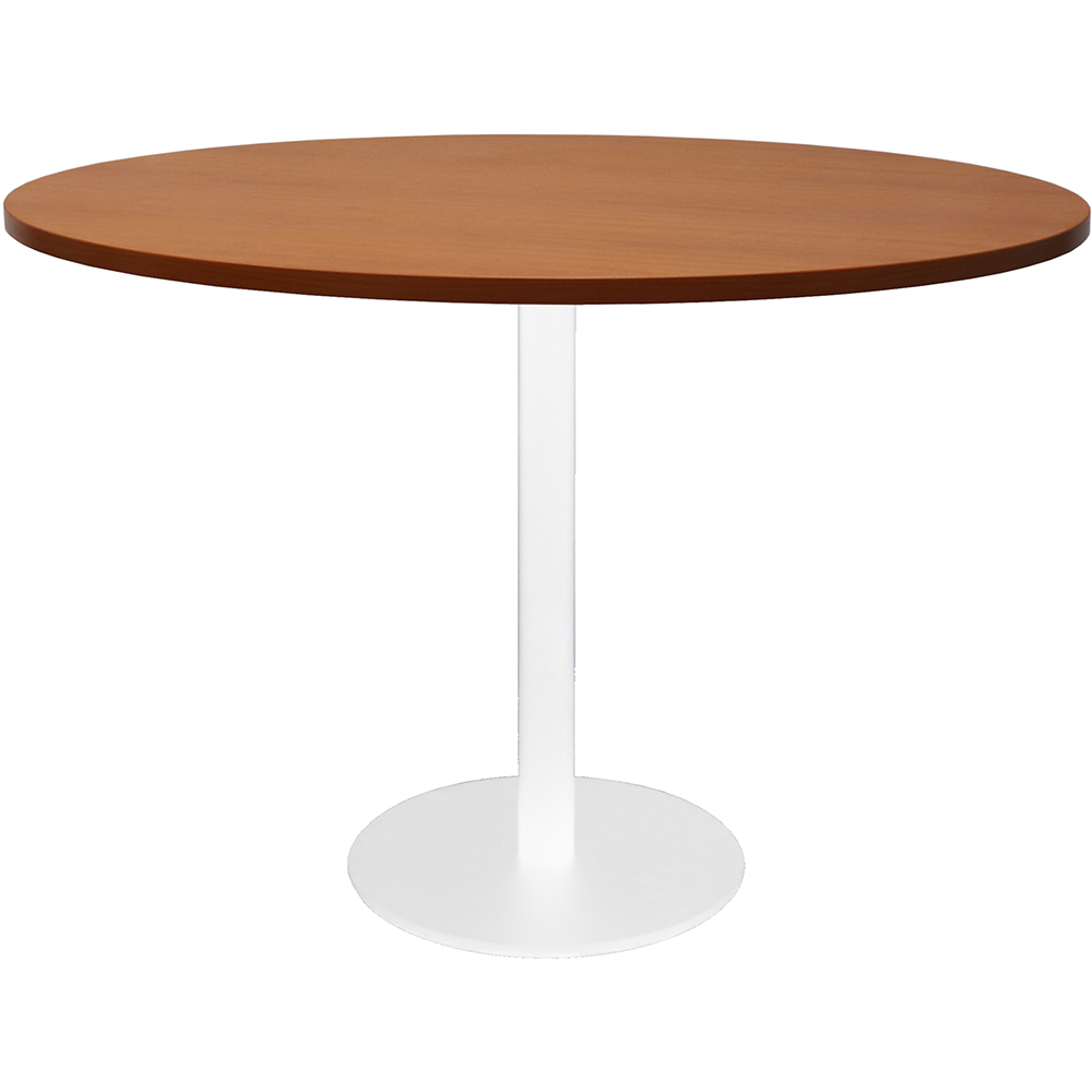 Image for RAPIDLINE ROUND TABLE DISC BASE 1200MM CHERRY/WHITE from Complete Stationery Office National (Devonport & Burnie)