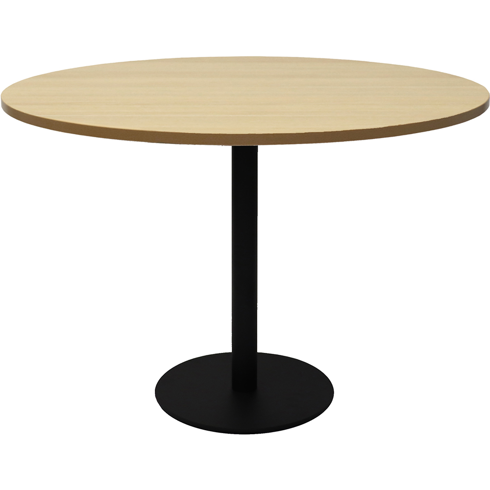 Image for RAPIDLINE ROUND TABLE DISC BASE 1200MM NATURAL OAK/BLACK from PaperChase Office National
