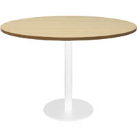 rapidline round table disc base 1200mm natural oak/white