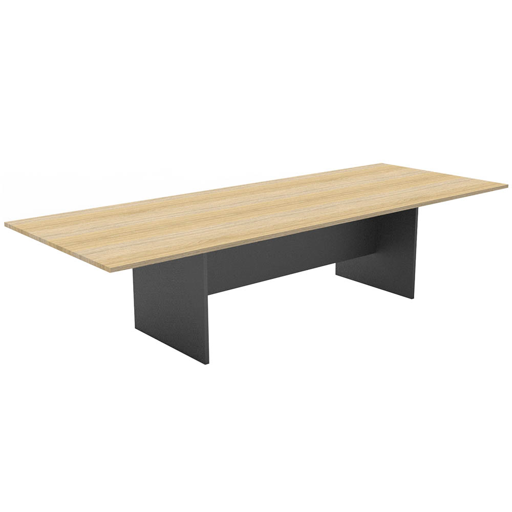 Image for RAPID WORKER BOARDROOM TABLE 3200 X 1200MM OAK/IRONSTONE from Office National Sydney Stationery