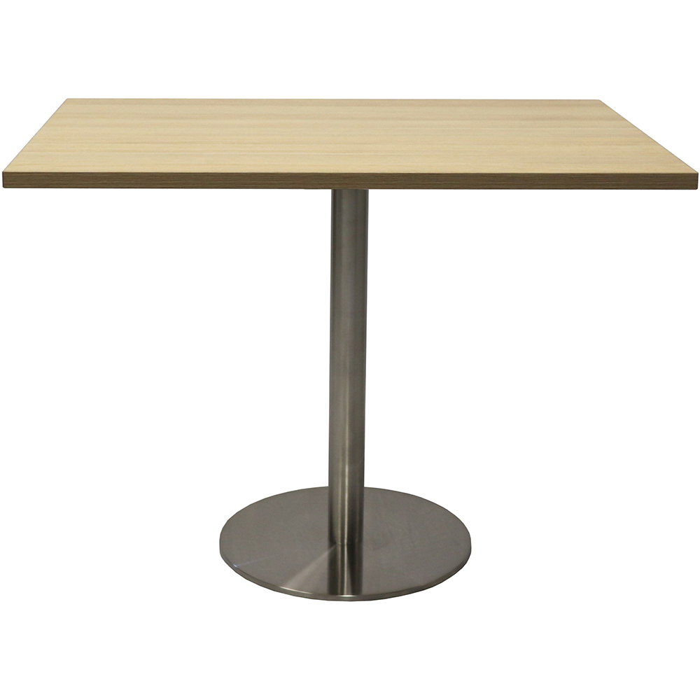 Image for RAPIDLINE SQUARE MEETING TABLE DISC BASE 900MM NATURAL OAK/STAINLESS STEEL from Discount Office National