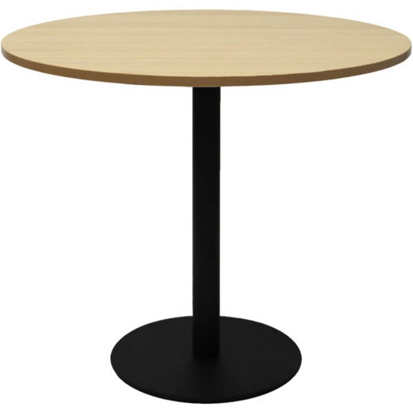 Image for RAPIDLINE ROUND TABLE DISC BASE 900MM NATURAL OAK/BLACK from PaperChase Office National