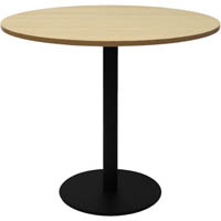 rapidline round table disc base 900mm natural oak/black