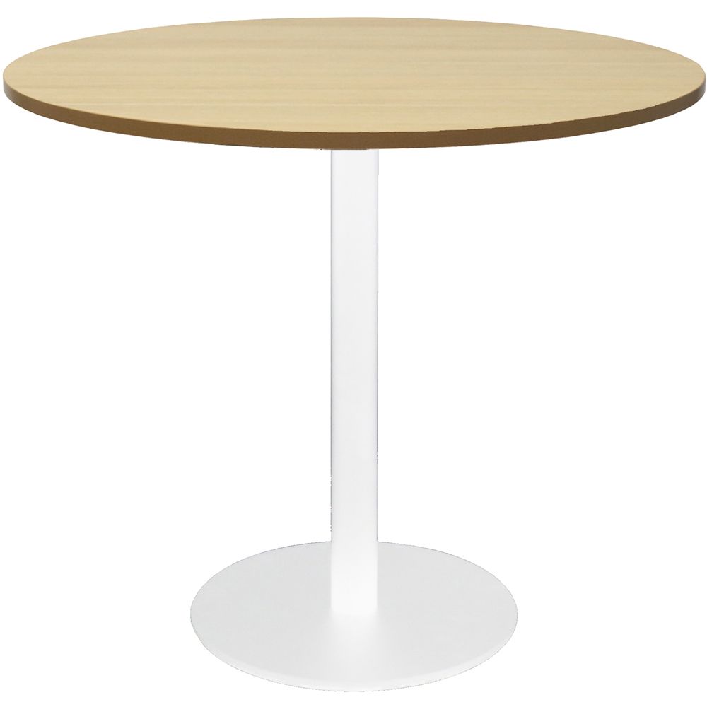 Image for RAPIDLINE ROUND TABLE DISC BASE 900MM NATURAL OAK/WHITE from Surry Office National