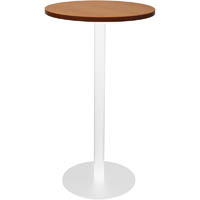 rapidline dry bar table 600 x 1050mm cherry coloured table top / white powder coat base