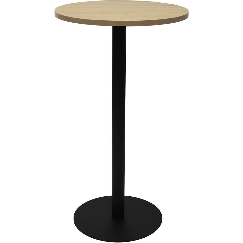 Image for RAPIDLINE DRY BAR TABLE 600 X 1050MM NATURAL OAK TABLE TOP / BLACK POWDER COAT BASE from Officebarn Office National