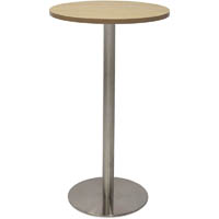 rapidline dry bar table 600 x 1050mm natural oak table top / stainless steel base