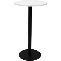 rapidline dry bar table 600 x 1050mm natural white table top / black powder coat base