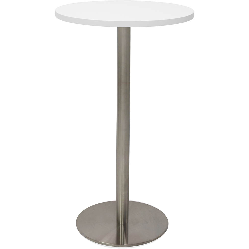 Image for RAPIDLINE DRY BAR TABLE 600 X 1050MM NATURAL WHITE TABLE TOP / STAINLESS STEEL BASE from OFFICE NATIONAL CANNING VALE