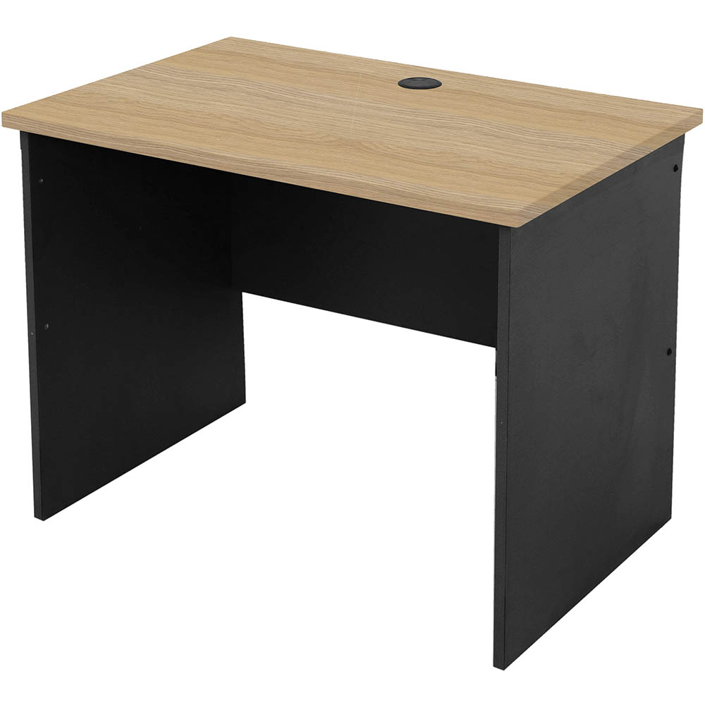 Image for RAPID WORKER OPEN DESK 900 X 600MM OAK/IRONSTONE from Ezi Office Supplies Gold Coast Office National