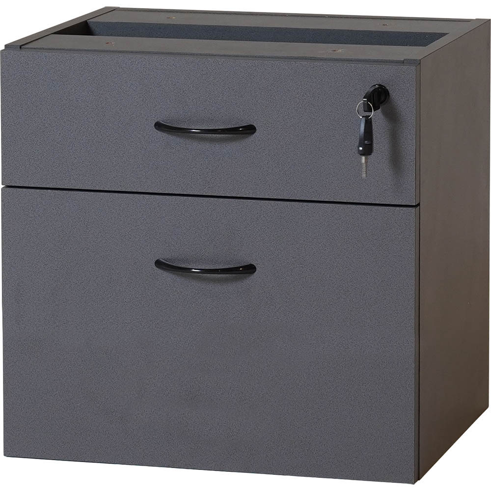 Image for RAPID WORKER FIXED DESK PEDESTAL 2-DRAWER LOCKABLE 465 X 447 X 454MM IRONSTONE from Office National Barossa