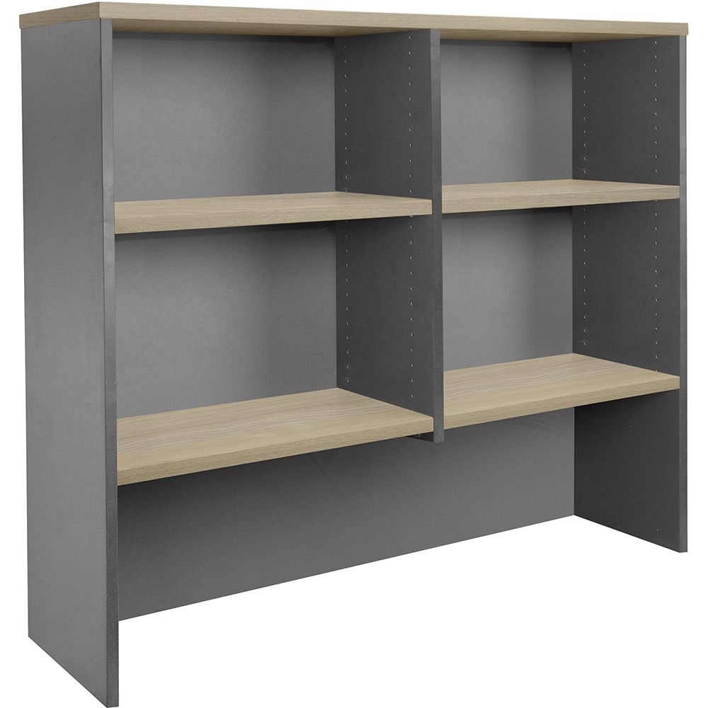 Image for RAPID WORKER OVERHEAD HUTCH 1200 X 1070 X 315MM OAK/IRONSTONE from Office National Sydney Stationery