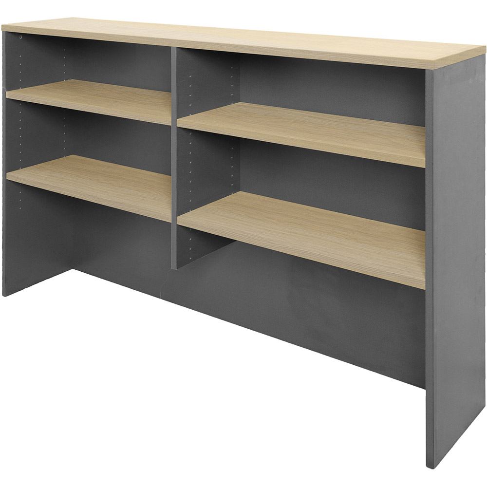 Image for RAPID WORKER OVERHEAD HUTCH 1500 X 1070 X 315MM OAK/IRONSTONE from PaperChase Office National