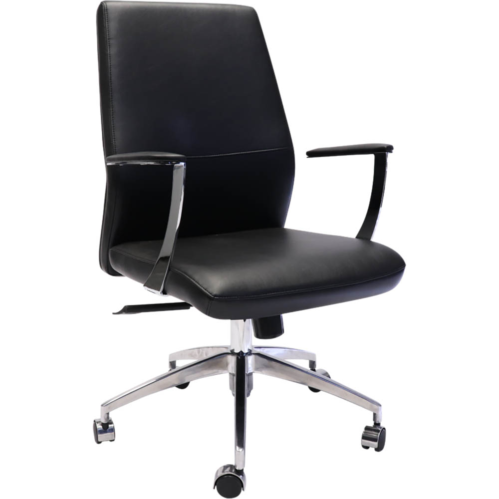 Image for RAPIDLINE CL3000M SLIMLINE EXECUTIVE CHAIR MEDIUM BACK ARMS BLACK from Connelly's Office National