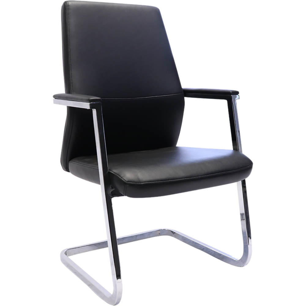 Image for RAPIDLINE CL3000V EXECUTIVE VISITOR CHAIR MEDIUM BACK ARMS BLACK from Complete Stationery Office National (Devonport & Burnie)
