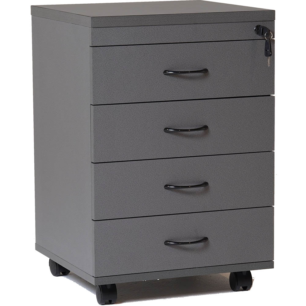 Image for RAPID WORKER MOBILE PEDESTAL 4-DRAWER LOCKABLE 690 X 465 X 447MM IRONSTONE from PaperChase Office National