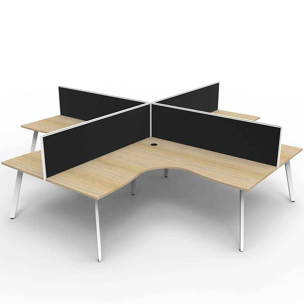 Image for RAPIDLINE ETERNITY CORNER WORKSTATION 4 PERSON WITH SCREEN from Aztec Office National