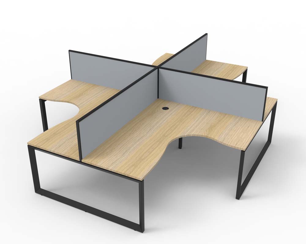 Image for RAPID INFINITY DELUXE 4 PERSON LOOP LEG CORNER WORKSTATION POD WITH SCREEN from Office National Sydney Stationery
