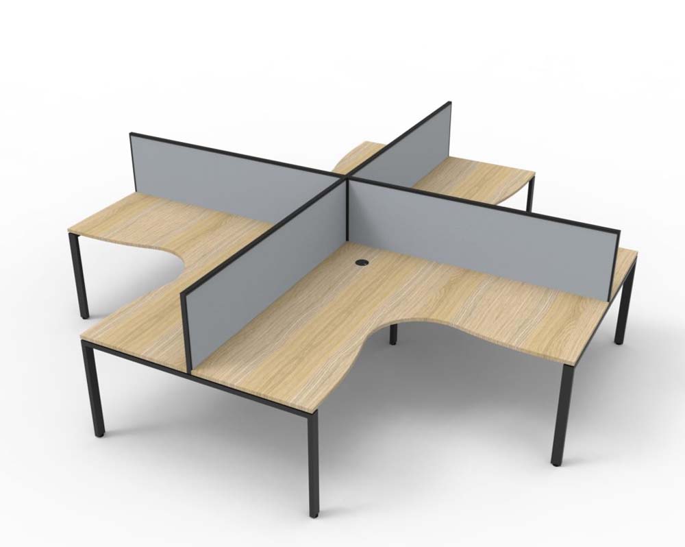 Image for RAPID INFINITY DELUXE 4 PERSON PROFILE LEG CORNER WORKSTATION POD WITH SCREEN from Angletons Office National